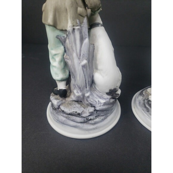 Andrea by Sadek Boy & Girl Dog Bisque Porcelain Figurines Ethan Allen 3213A VTG - Picture 13 of 16